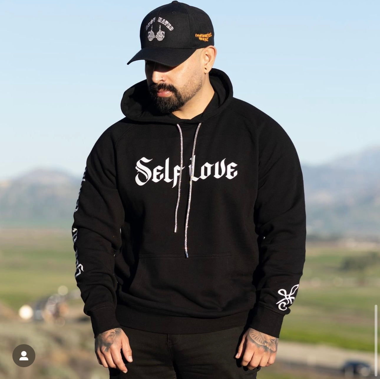 BLACK SELF LOVE RHINESTONES SWEATER