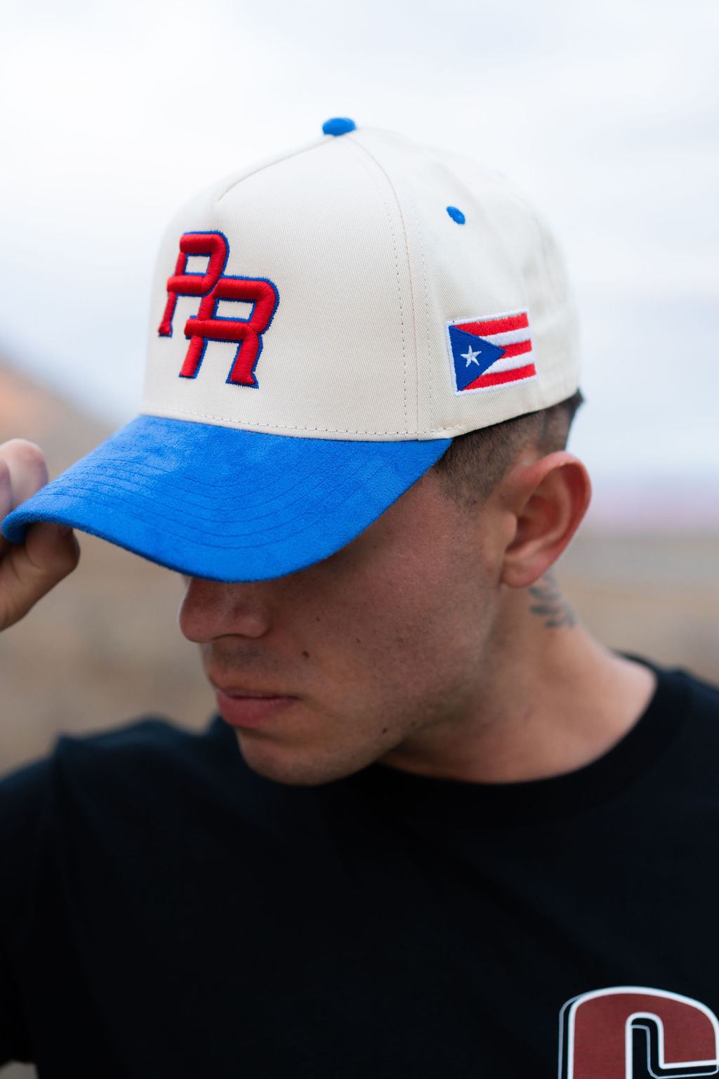 PUERTO RICO HAT BLUE SUEDE BRIM