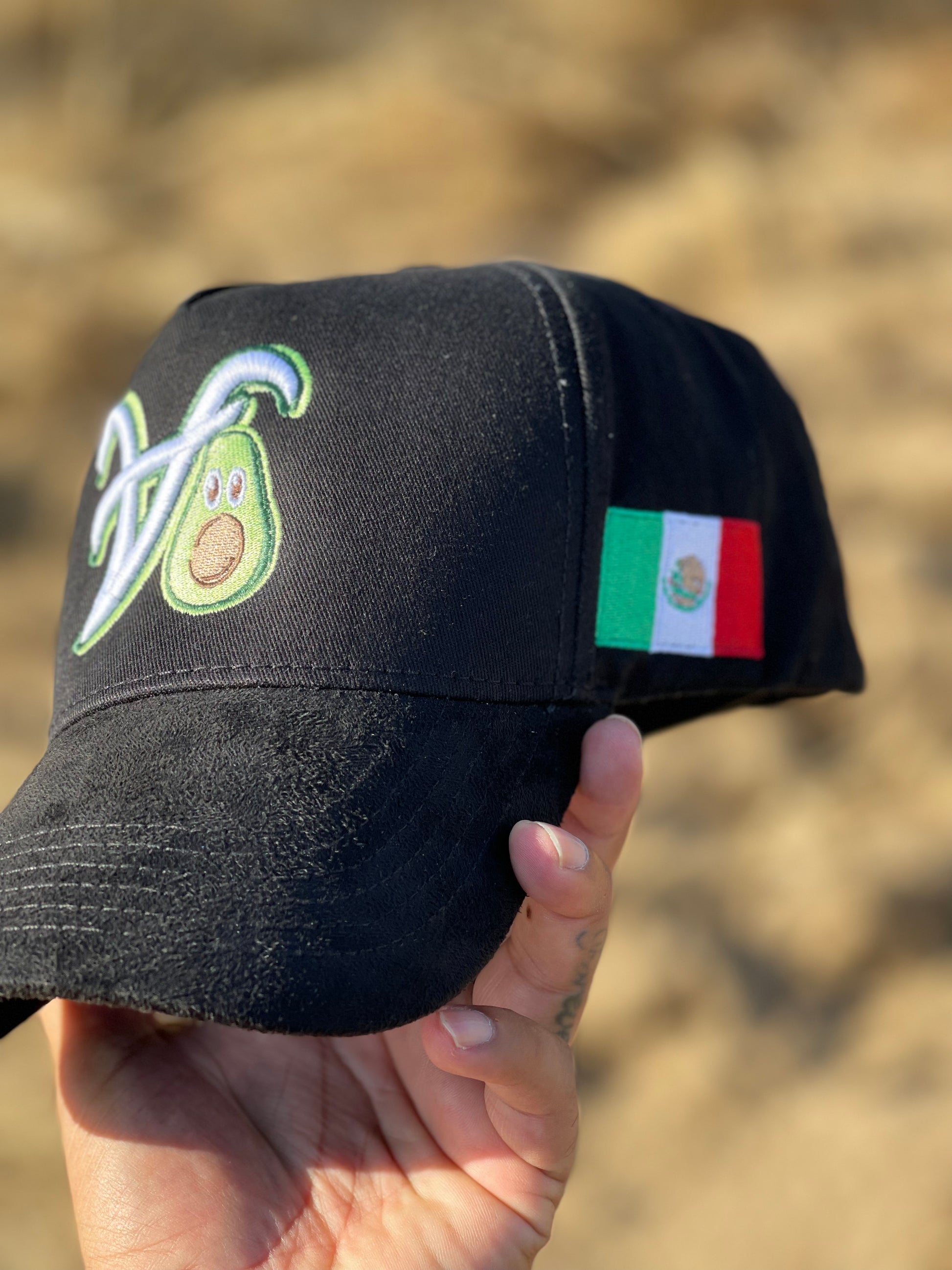 Los Aguacateros De Michoacan Hat Black Mesh Snapback at